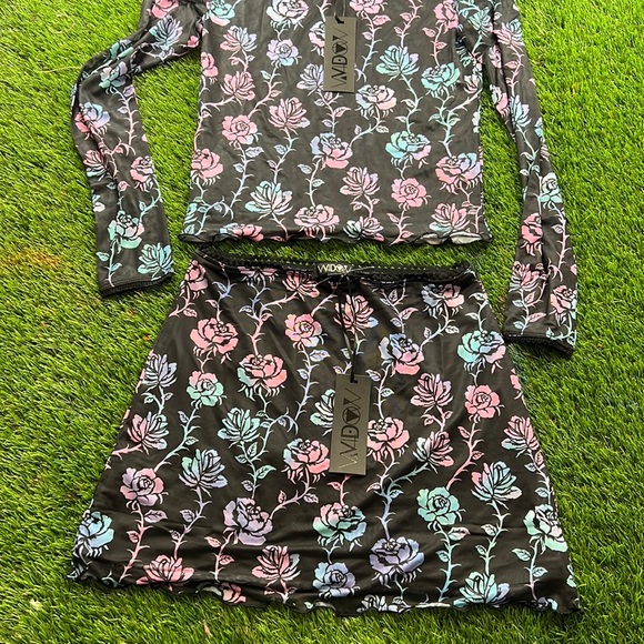 widow Dresses & Skirts - Dollskill sugar Thrillz garden of evil mesh overlay mini skirt and mesh crop top